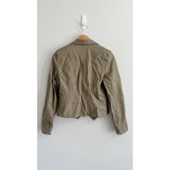 Blank NYC Taupe Brown Faux Leather Moto Jacket M - Picture 2 of 11
